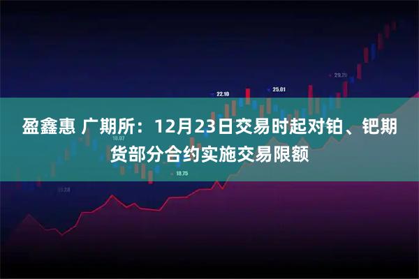 盈鑫惠 广期所：12月23日交易时起对铂、钯期货部分合约实施交易限额